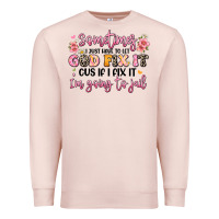 Pale Pink sometimes i just have to let god fix it Premium Sweatshirt - JahusDesignShop