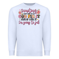 White sometimes i just have to let god fix it Premium Sweatshirt - JahusDesignShop