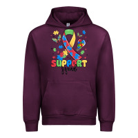 Mauve Wine support squad autism Urban Hoodie - MaliasSmallBusiness