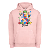Pigment Salmon support squad autism Urban Hoodie - MaliasSmallBusiness