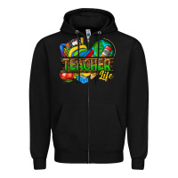 Black teacher life Zipper Hoodie - texasbilliewilder
