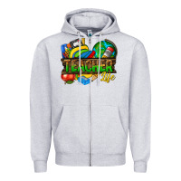 Heather Grey teacher life Zipper Hoodie - texasbilliewilder