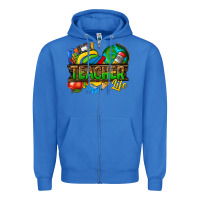 True Royal teacher life Zipper Hoodie - texasbilliewilder