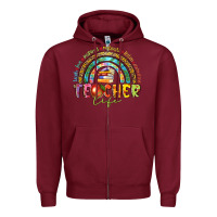 Burgundy teacher life Zipper Hoodie - texasbilliewilder