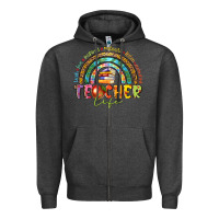 Charcoal Heather teacher life Zipper Hoodie - texasbilliewilder