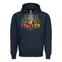 Navy teacher life Zipper Hoodie - texasbilliewilder