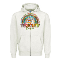 Oatmeal Heather teacher life Zipper Hoodie - texasbilliewilder