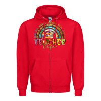 Red teacher life Zipper Hoodie - texasbilliewilder