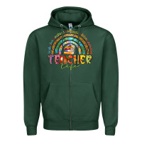 Sports Green teacher life Zipper Hoodie - texasbilliewilder