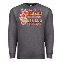 Charcoal Heather be the reason someone smiles today Premium Sweatshirt - JahusDesignShop