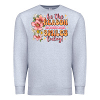 Heather Grey be the reason someone smiles today Premium Sweatshirt - JahusDesignShop