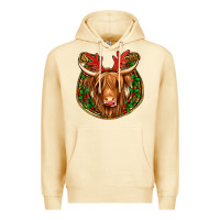 Pina Colada christmas highland cow mistletoe Christmas Premium Hoodie - Jasminsmagicworld
