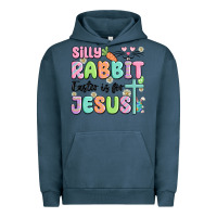 Pigment Midnight Navy silly rabbit easter is for jesus Urban Hoodie - MaliasSmallBusiness