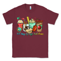 Burgundy 100 days of coffee and chaos coffee cups Classic Tee - Zillion Design Studio