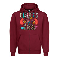 Burgundy dialysis tech Zipper Hoodie - Zillion Design Studio