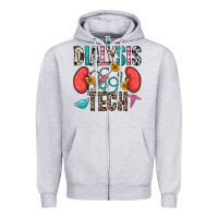 Heather Grey dialysis tech Zipper Hoodie - Zillion Design Studio
