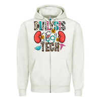 Oatmeal Heather dialysis tech Zipper Hoodie - Zillion Design Studio