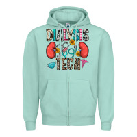 Seafoam dialysis tech Zipper Hoodie - Zillion Design Studio