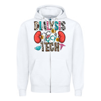 White dialysis tech Zipper Hoodie - Zillion Design Studio