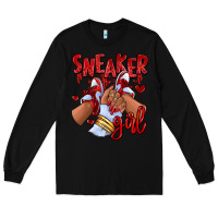 Black red sneaker girl afro woman Long Sleeve Tee - RanaPortraitStore