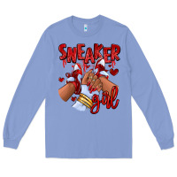 Colony Blue red sneaker girl afro woman Long Sleeve Tee - RanaPortraitStore