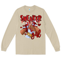 Red Sneaker Girl Afro Woman Long Sleeve Tee | Teevron