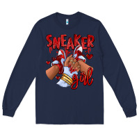 Navy red sneaker girl afro woman Long Sleeve Tee - RanaPortraitStore