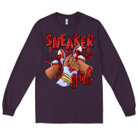 Plum red sneaker girl afro woman Long Sleeve Tee - RanaPortraitStore