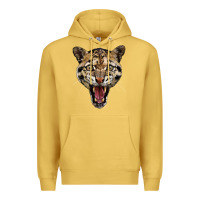 Antique Gold ocelot head Premium Hoodie - LillyAllenDesigns