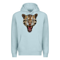 Blue Mist ocelot head Premium Hoodie - LillyAllenDesigns