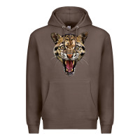 Coffee ocelot head Premium Hoodie - LillyAllenDesigns