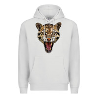 Dove Grey ocelot head Premium Hoodie - LillyAllenDesigns