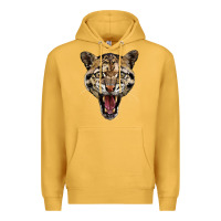 Mustard ocelot head Premium Hoodie - LillyAllenDesigns