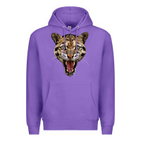 Purple ocelot head Premium Hoodie - LillyAllenDesigns