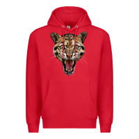 Red ocelot head Premium Hoodie - LillyAllenDesigns