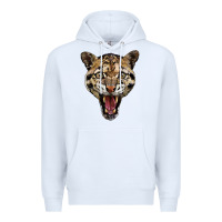 White ocelot head Premium Hoodie - LillyAllenDesigns
