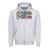 Heather Grey cscc cutaneous squamous cell cancer Zipper Hoodie - Zillion Design Studio