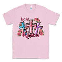 Bubblegum Pink He Is Risen Cross Classic Tee - RanaPortraitStore