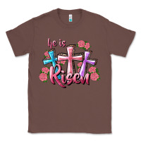 Chestnut He Is Risen Cross Classic Tee - RanaPortraitStore