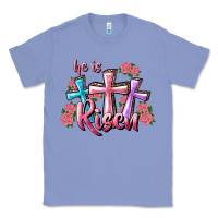 Colony Blue He Is Risen Cross Classic Tee - RanaPortraitStore