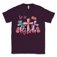 Plum He Is Risen Cross Classic Tee - RanaPortraitStore