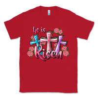 Red He Is Risen Cross Classic Tee - RanaPortraitStore