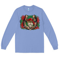 Colony Blue christmas horseshoe bull skull Long Sleeve Tee - BarkalooDesign