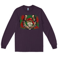 Plum christmas horseshoe bull skull Long Sleeve Tee - BarkalooDesign