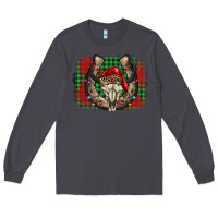 Smoke christmas horseshoe bull skull Long Sleeve Tee - BarkalooDesign