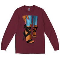 Burgundy black heels black fashion girl Long Sleeve Tee - RanaPortraitStore