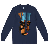 Navy black heels black fashion girl Long Sleeve Tee - RanaPortraitStore