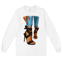 White black heels black fashion girl Long Sleeve Tee - RanaPortraitStore