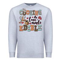 Heather Grey cooking is love made edible Premium Sweatshirt - AdoDesignShop