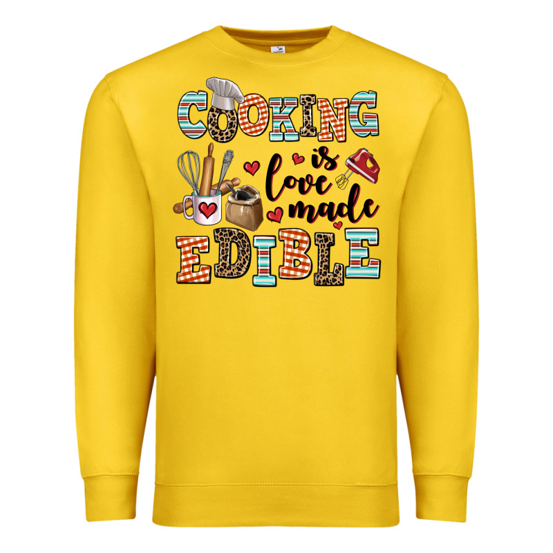Cooking Is Love Made Edible Premium Sweatshirt by AdoDesignShop | Teevron